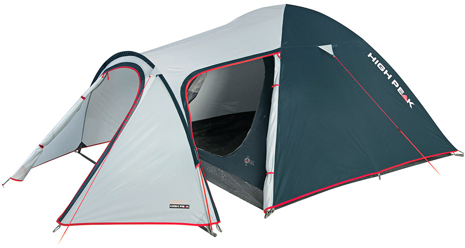 Палатка High Peak Kira 3, цвет: светло-серый, темно-серый, 330 х 180 х 120 см. 1021310213 Палатка High Peak Kira 3, цвет: светло-серый, темно-серый, 330 х 180 х 120 см. 1021310213Палатка Kira 3 High Peak - одна из самах комфортнах палаток для путешествий с большим количеством снаряжения или велосипедами. Выносная дуга формирует обширный тамбур для хранения любого снаряжения, в том числе и кухни. Отлично подойдет для семейного отдыха, сплавов и даже как замена кемпинговой палатке. Палатка легко устанавливается за 5-7 минут. Сначала устанавливается внутренняя палатка из паропроницаемого материала. Если погода жаркая, и дождя не предвидится, то можно спать без внешнего тента. Если надо защититься от ветра и дождя, накиньте внешний тент и проденьте третью дугу в рукав тента. Имеется два входа - центральный и боковой. Материал тента имеет полиуретановое покрытие и водонепроницаемость не менее 3000 мм водяного столба. Это позволяет защититься от сильного ветра и дождя. Все швы проклеены термоусадочной лентой, гарантировано защищающей от влаги. В комплекте идет пять сверхпрочных стальных 5мм колышка, которые не согнуться на твердой поверхности при установки палатки....