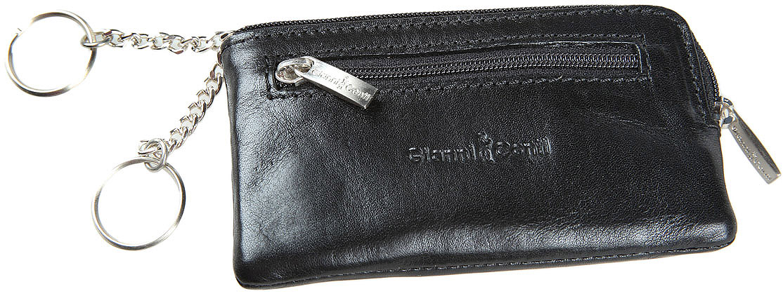 Ключница Gianni Conti, цвет: черный. 909073909073 black Ключница Gianni Conti, цвет: черный. 909073909073 blackСтильная ключница Gianni Conti выполнена из натуральной кожи. Изделие оформлено декоративной строчкой и выдавленным клеймом с названием и логотипом бренда. Ключница закрывается на молнию, внутри размещены два металлических кольца на цепочках. Снаружи, в передней стенке, расположен вшитый карман на молнии. Практичная ключница Gianni Conti станет стильным аксессуаром, идеально подходящим к вашему образу.