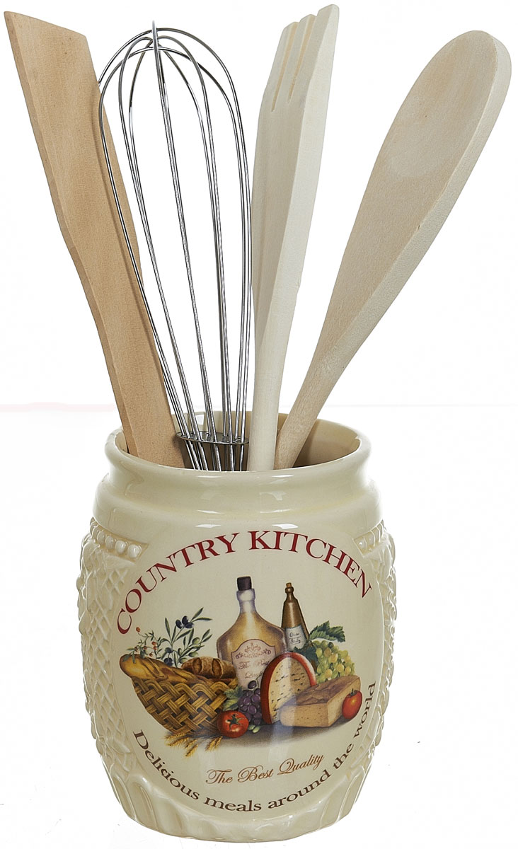 Подставка для столовых приборов Polystar Country Kitchen, 5 предметовL0210047 Подставка для столовых приборов Polystar Country Kitchen, 5 предметовL0210047Подставка для столовых приборов поразит любого своей элегантностью и практичностью. Этот незаменимый кухонный аксессуар обеспечит столовым приборам сушку и хранение, а так же станет прекрасным украшением вашего рабочего кухонного пространства. В состав набора входит: подставка, лопатка, ложка поварская, вилка, венчик.