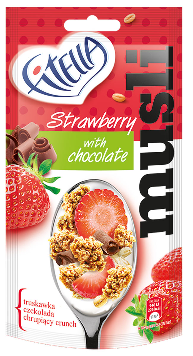 Fitella Muesli Strawberry мюсли с клубникой и шоколадом, 50 г14281 Fitella Muesli Strawberry мюсли с клубникой и шоколадом, 50 г14281Fitella - это европейский бренд на рынке сухих завтраков, который уже завоевал доверие и популярность среди потребителей Европы. За счет удобной упаковки, перекусить теперь можно везде. Удобно брать с собой (сумка, карман). Сухое использование – здоровая замена вредного фаст-фуда.