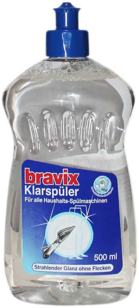 Ополаскиватель для посуды Bravix, для посудомоечных машин, 500 мл1530 Ополаскиватель для посуды Bravix, для посудомоечных машин, 500 мл1530Новая формула ополаскивателя для посудомоечных машин Bravix деликатно заботится об идеальном сияющем блеске, надежно препятствует образованию пятен и подтеков после высыхания. Способ применения: добавить ополаскиватель в резервуар в соответствии с рекомендациями производителя ПММ. Состав: 5-15% неионные тензиды, отдушка.