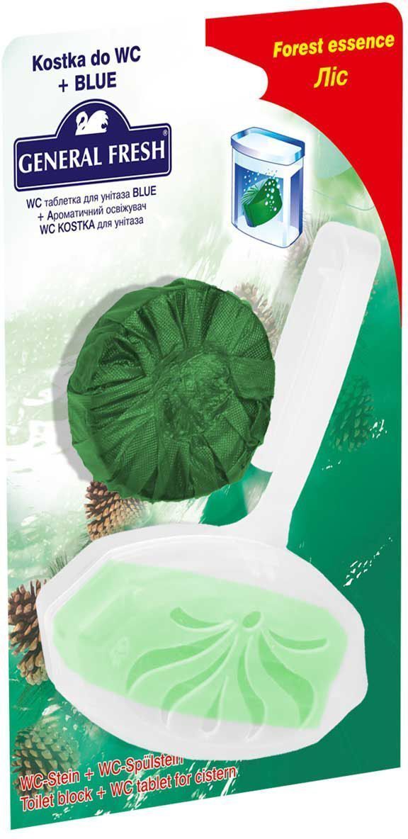 Подвеска для очистки и ароматизации туалета General Fresh WC Kostka, + WC таблетка Blue, 1 шт. 570201570201 Подвеска для очистки и ароматизации туалета General Fresh WC Kostka, + WC таблетка Blue, 1 шт. 570201570201Очищают поверхность унитаза, предотвращая образование известкового налета. Уничтожают бактерии даже в труднодоступных местах. Создают обильную пену и стойкий свежий аромат при каждом сливе воды.