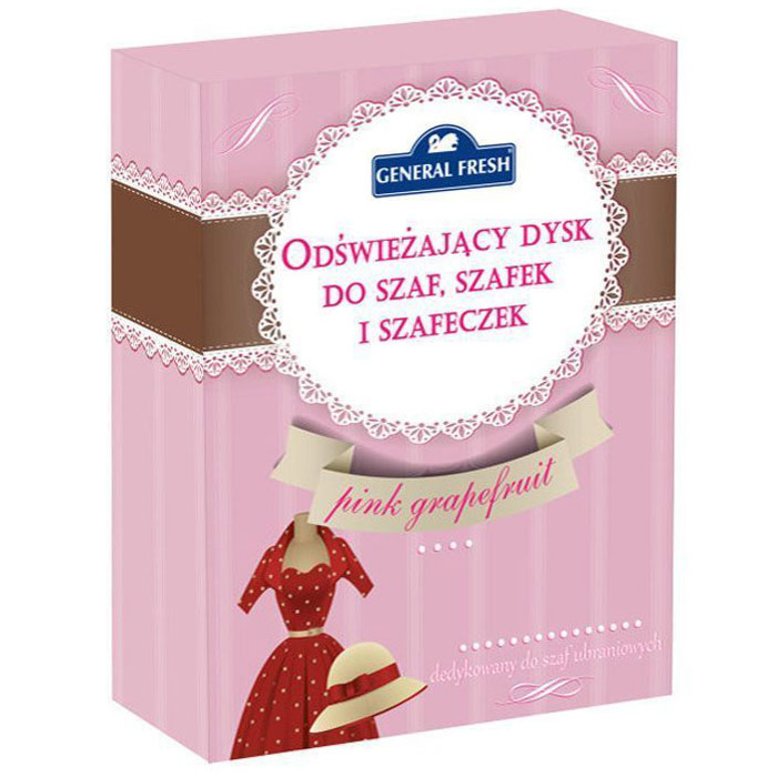 Освежающий диск General Fresh, ароматизированный, для шкафов, 1 шт. 587122587122 Освежающий диск General Fresh, ароматизированный, для шкафов, 1 шт. 587122587122Освежающий ароматизированный диск для шкафов со специальными компонентами, входящими в состав освежителя, обеспечивает длительную свежесть и приятный запах. Благодаря формуле, нейтрализующей неприятные запахи, освежитель прекрасно подойдет также для обувных полок. Не загрязняет одежду.