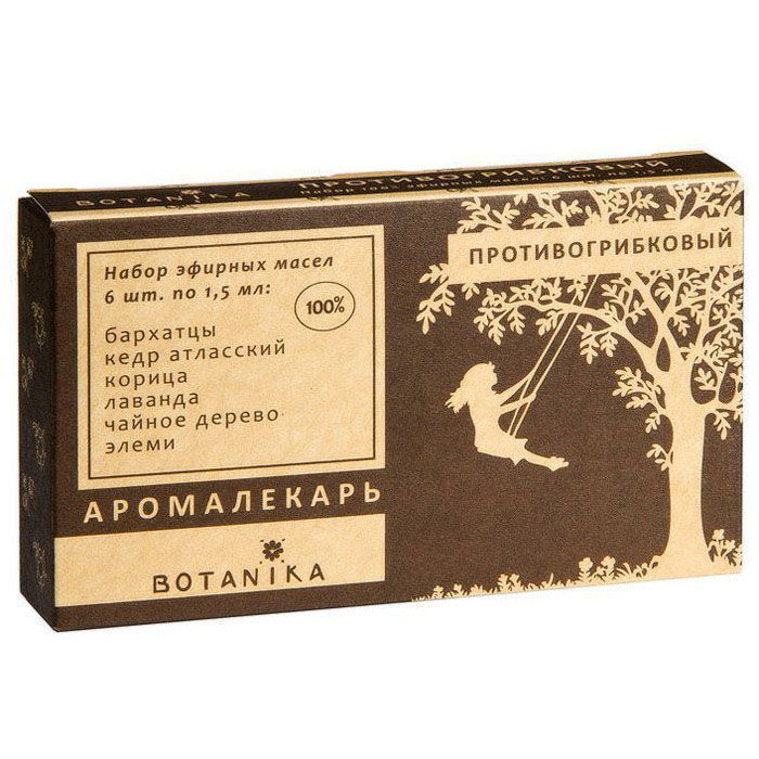 Botanika набор эфирных масел Противогрибковый, 6x1,5 мл00007896 Botanika набор эфирных масел Противогрибковый, 6x1,5 мл00007896Жасмин крупноцветковый. Регулируя кровообращение в органах малого таза, позитивно влияет на выработку тестостерона. Увеличивает продолжительность полового акта, даря партнерам гармонию ощущений. Иланг-Иланг. Наполняет атмосферу романтичным и утонченным ароматом. Стимулирует выработку активных сперматозоидов и повышает влечение партнеров друг к другу. Мускатный орех. Раскрепощает партнеров, даря им удовольствие друг от друга и от ярких эмоций. Нероли. Роскошный аромат свежих цветов нероли погружает пару в романтичную атмосферу. Эффективно справляется с эректильной дисфункцией, позволяя не допустить неприятных впечатлений у партнерши. Пачули. Масло пачули устраняет половую холодность, усиливая потенцию и снимая фригидность. Подходит и для мужчин, и для женщин — его ласковый аромат идеален для романтического вечера. Сандаловое дерево. Стимулируя эротическую активность, аромат сандала пробуждает в каждом мужчине дух завоевателя. Позволит вам чувствовать себя любимым.