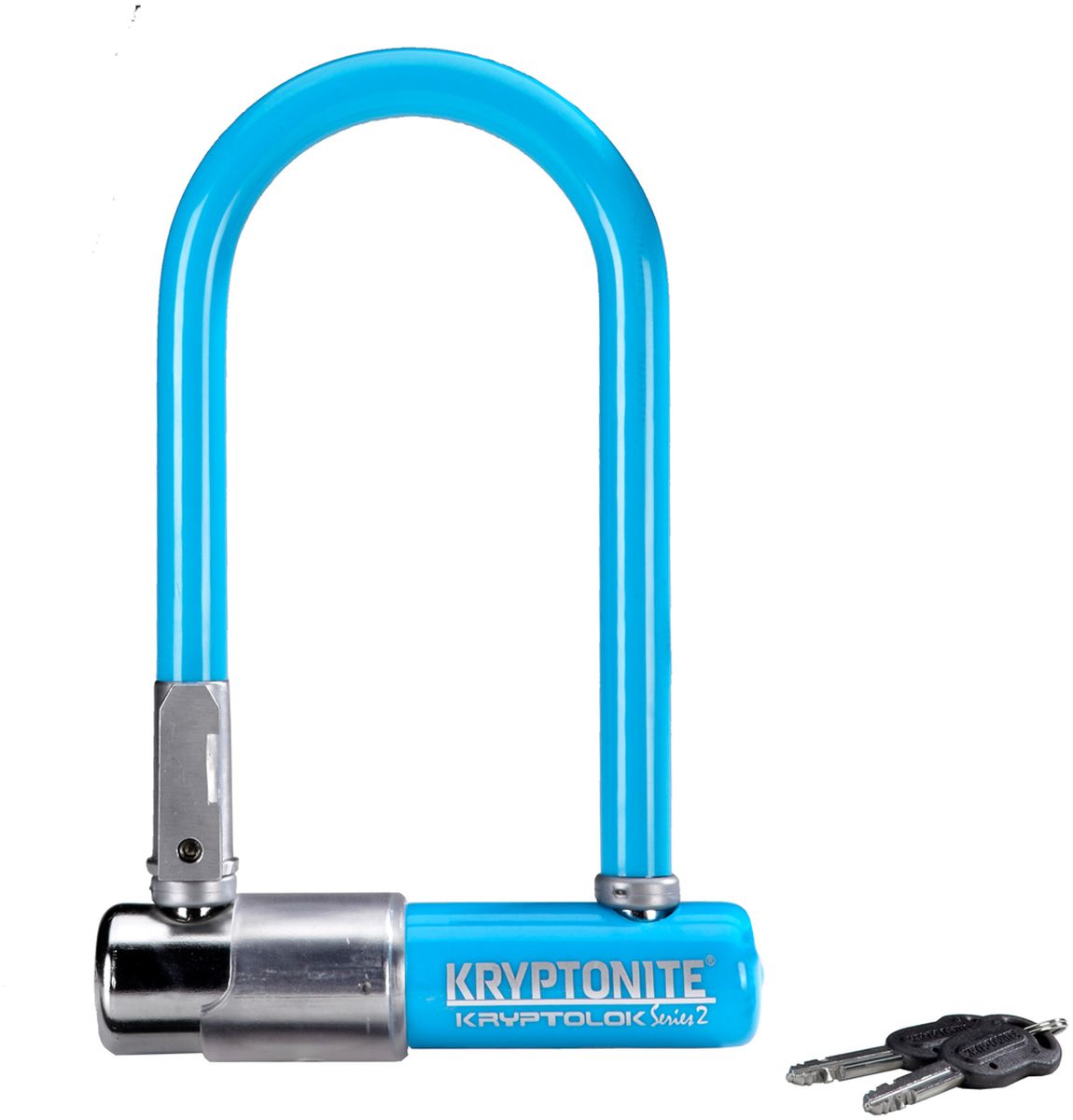 Замок велосипедный Kryptonite U-locks KryptoLok Series 2 Mini-7, цвет: синий0720018001560 Замок велосипедный Kryptonite U-locks KryptoLok Series 2 Mini-7, цвет: синий0720018001560Велозамок Kryptonite Kryptolok series 2 Mini-7 — компактный размер, надёжность и яркая цветовая гамма. Уникальный набор ключей, 13-ти миллиметровая дужка и двойная конструкция засова гарантированно не поддадутся кусачкам и взлому. Благодаря своим габаритам, u-lock легко возить с собой в сумке или за ремнем. - 13 мм закаленная стальная скоба - Система Transit Flex Frame-U для крепления к раме байка - Виниловое покрытие, не оставляющее царапин на раме - Защита от стука и шума - Защита от пыли и влаги - В комплекте идет 2 ключа - Программа Key Safe (возможность заказа нового ключа) - Silver Sold Secure (классификация надежности замков в Европе) - Уровень защиты 6 из 10 Диаметр дуги замка: 13 мм Размеры замка: 8,2 х 17 см Вес модели: 1,11 кг.