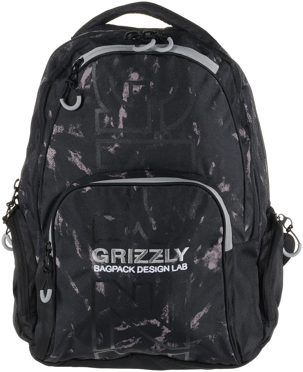 Рюкзак городской мужской Grizzly, цвет: черный. RU-709-2/2RU-709-2/2 Рюкзак городской мужской Grizzly, цвет: черный. RU-709-2/2RU-709-2/2Рюкзак молодежный, два отделения, карман на молнии на передней стенке, объемный карман на молнии на передней стенке, объемные боковые карманы на молнии, внутренний карман-пенал для карандашей, внутренний карман под гаджет и карман на молнии, жесткая анатомическая спинка, дополнительная ручка-петля, укрепленные лямки