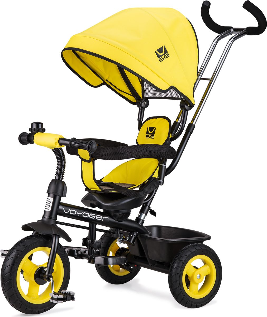 Small Rider Велосипед трехколесный Voyager цвет желтый1269025 Small Rider Велосипед трехколесный Voyager цвет желтый1269025Превратите каждую прогулку в Вояж или Путешествие! Смолл Райдер Вояджер - это комфортный трехколесный велосипед нового поколения, воплотивший в себе все современные функции и высокие требования к комфорту ребенка. Стильный дизайн европейского уровня. Трехколесный велосипед является и детским транспортом, и модным аксессуаром, подчеркивающим Ваш стиль на прогулке. Красота линий велосипеда радует глаз, акцентирует фокус на легкости и спортивности, воплощает лаконичность и изящество формы. Бескамерные покрышки. Колеса у велосипеда имеют специальные бескамерные покрышки, которые по внешнему виду и ощущениям абсолютно идентичны надувным, но при этом не требуют подкачки и не прокалываются. Колесо все время как бы максимально накачано. Это современный тип колес, который объединил в себе все преимущества надувных и ПВХ колес, ведь колеса катятся плавно и мягко, не требуя ухода в будущем. Элегантные матовые диски смотрятся премиально и основательно. ...