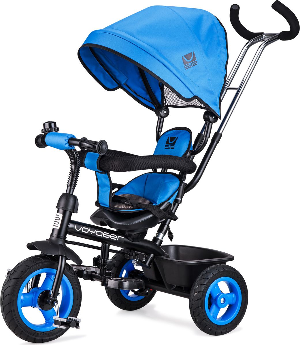 Small Rider Велосипед трехколесный Voyager цвет синий1269046 Small Rider Велосипед трехколесный Voyager цвет синий1269046Превратите каждую прогулку в Вояж или Путешествие! Смолл Райдер Вояджер - это комфортный трехколесный велосипед нового поколения, воплотивший в себе все современные функции и высокие требования к комфорту ребенка. Стильный дизайн европейского уровня. Трехколесный велосипед является и детским транспортом, и модным аксессуаром, подчеркивающим Ваш стиль на прогулке. Красота линий велосипеда радует глаз, акцентирует фокус на легкости и спортивности, воплощает лаконичность и изящество формы. Бескамерные покрышки. Колеса у велосипеда имеют специальные бескамерные покрышки, которые по внешнему виду и ощущениям абсолютно идентичны надувным, но при этом не требуют подкачки и не прокалываются. Колесо все время как бы максимально накачано. Это современный тип колес, который объединил в себе все преимущества надувных и ПВХ колес, ведь колеса катятся плавно и мягко, не требуя ухода в будущем. Элегантные матовые диски смотрятся премиально и основательно. ...