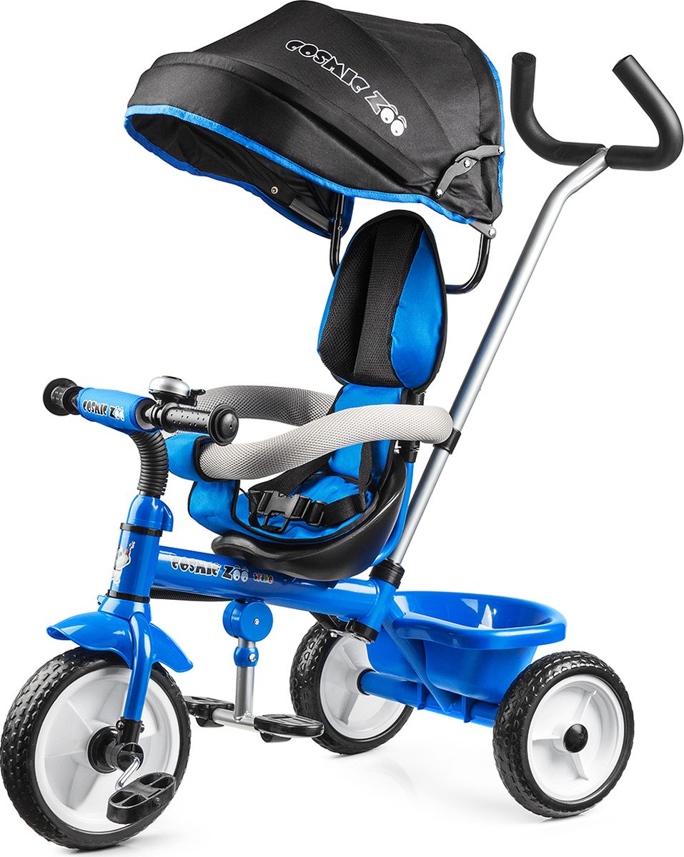 Small Rider Велосипед трехколесный Cosmic Zoo Trike цвет синий1283893 Small Rider Велосипед трехколесный Cosmic Zoo Trike цвет синий1283893Трехколесный велосипед Cosmic Zoo Trike Представляем потрясающую новинку - трехколесный детский велосипед Small Rider Cosmic Zoo Trike (Смолл Райдер Космик Зоо Трайк). Если перевести с английского, то получится Велосипед Космический зоопарк. Обаятельные персонажи с планеты Мегарион - тигренок, волк, динозаврик и медвежонок будут сопровождать малыша во время приятных прогулок. Cosmic Zoo Trike - настоящий шедевр за доступную цену! Данная модель объединила в себе весь необходимый функционал детского трехколесного велосипеда, а также яркий, нарядный дизайн, стиль и доступную цену. Альтернатива прогулочной коляске Велосипед имеет круглую крышу-капор, и, по совокупности возможностей, является хорошей альтернативой прогулочной коляске. Ведь он также как и коляска имеет ремни безопасности, складную подножку, мягкое сиденье, спинку, подголовник. В дороге будет не скучно! Несмотря на обилие функций прогулочной коляски Cosmic Zoo...
