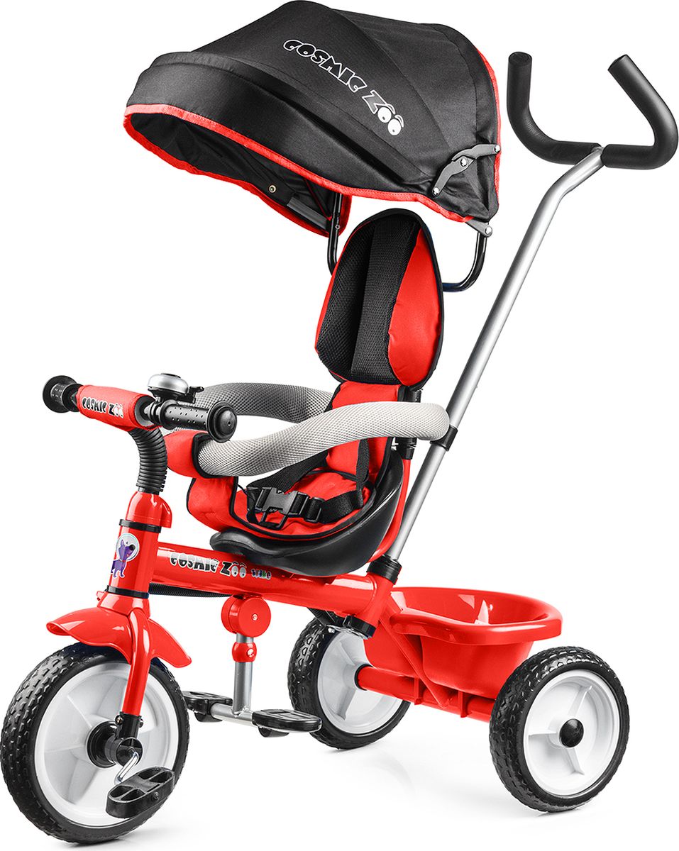 Small Rider Велосипед трехколесный Cosmic Zoo Trike цвет красный1283896 Small Rider Велосипед трехколесный Cosmic Zoo Trike цвет красный1283896Трехколесный велосипед Cosmic Zoo Trike Представляем потрясающую новинку - трехколесный детский велосипед Small Rider Cosmic Zoo Trike (Смолл Райдер Космик Зоо Трайк). Если перевести с английского, то получится Велосипед Космический зоопарк. Обаятельные персонажи с планеты Мегарион - тигренок, волк, динозаврик и медвежонок будут сопровождать малыша во время приятных прогулок. Cosmic Zoo Trike - настоящий шедевр за доступную цену! Данная модель объединила в себе весь необходимый функционал детского трехколесного велосипеда, а также яркий, нарядный дизайн, стиль и доступную цену. Альтернатива прогулочной коляске Велосипед имеет круглую крышу-капор, и, по совокупности возможностей, является хорошей альтернативой прогулочной коляске. Ведь он также как и коляска имеет ремни безопасности, складную подножку, мягкое сиденье, спинку, подголовник. В дороге будет не скучно! Несмотря на обилие функций прогулочной коляски Cosmic Zoo...