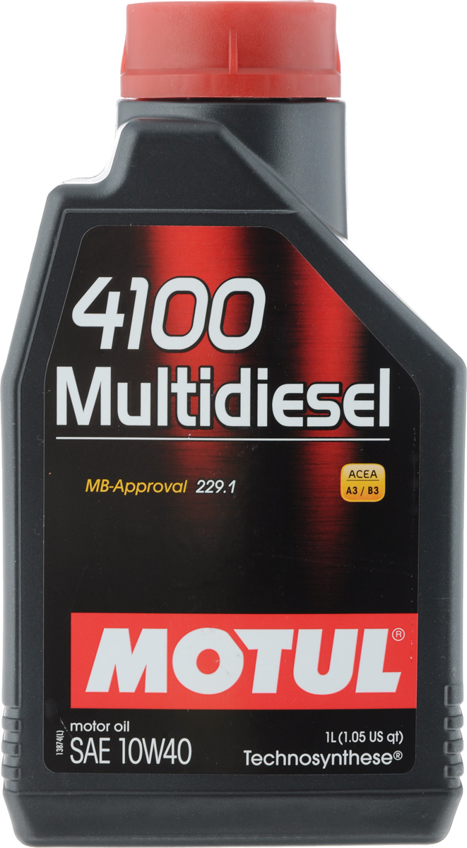Масло моторное Motul 4100 Multidiesel. Technosynthese, синтетическое, класс вязкости 10W-40, 1 л102812 Масло моторное Motul 4100 Multidiesel. Technosynthese, синтетическое, класс вязкости 10W-40, 1 л102812Моторное масло Motul 4100 Multidiesel. Technosynthese разработано специально для новых мощных современных дизельных двигателей, в том числе с трубонаддувом. Обеспечивает легкий запуск двигателя при отрицательных температурах. Обеспечивает усиленную защиту от износа и коррозии даже при значительном пробеге. Масло содержит сульфонат кальция. Товар сертифицирован.