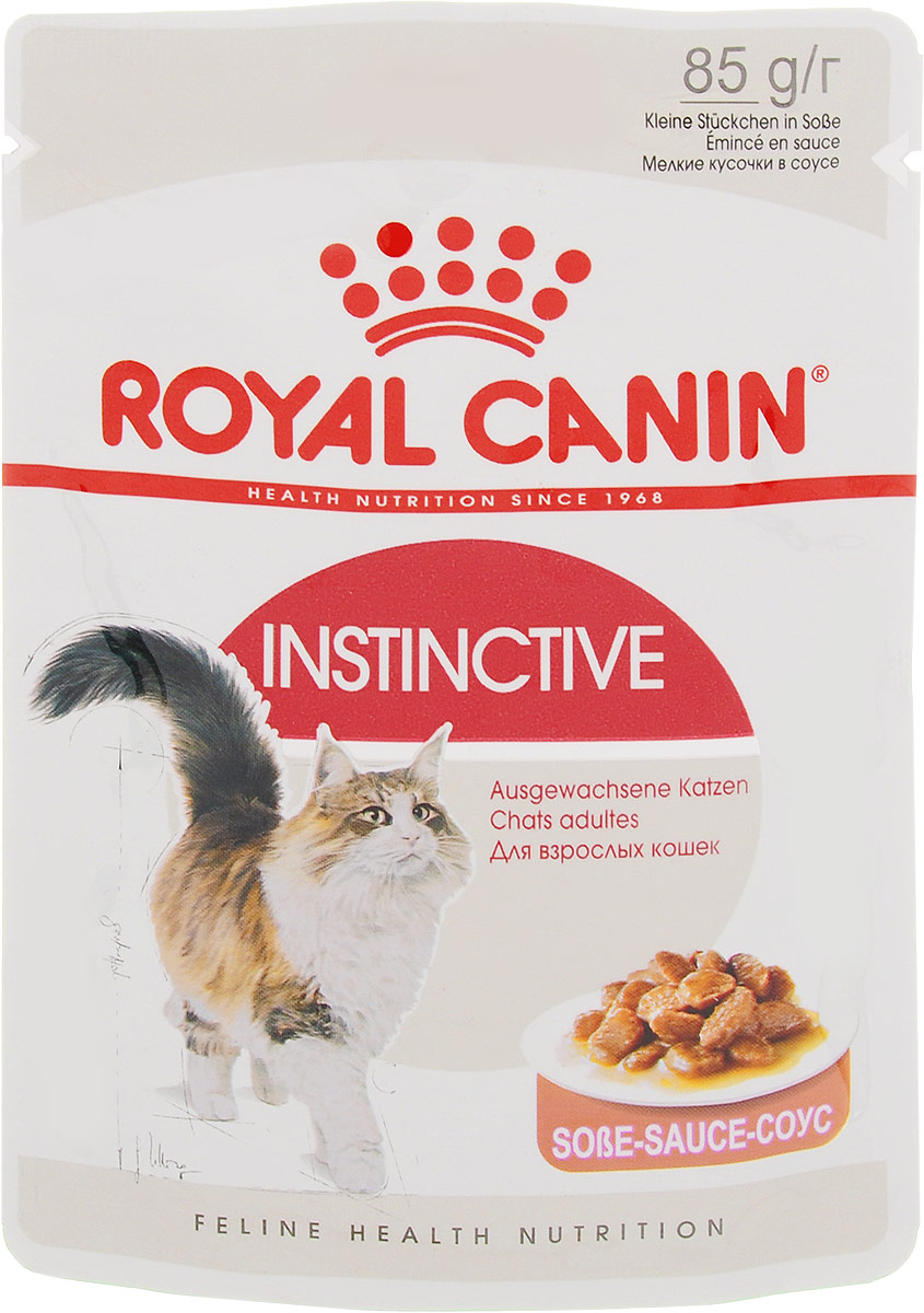 Консервы Royal Canin Instinctive, для кошек старше 1 года, мелкие кусочки в соусе, 85 г482001 Консервы Royal Canin Instinctive, для кошек старше 1 года, мелкие кусочки в соусе, 85 г482001Консервы Royal Canin Instinctive являются идеально сбалансированным рационом для взрослых кошек старше 1 года. Корм помогает поддерживать здоровье мочевыделительной системы кошки, сокращая концентрацию минеральных веществ, способствующих образованию мочевых камней. Исключительно аппетитные тонкие кусочки в соусе умеренной калорийности способствуют сохранению идеального веса тела кошки. В рацион домашнего любимца нужно обязательно включать консервированный корм, ведь его главные достоинства - высокая калорийность и питательная ценность. Консервы лучше усваиваются, чем сухие корма. Также важно, что животные, имеющие в рационе консервированный корм, получают больше влаги. Состав: мясо и мясные субпродукты, рыба и рыбные субпродукты, злаки, экстракты белков растительного происхождения, субпродукты растительного происхождения, минеральные вещества, углеводы. Питательные вещества: белок 12%, жиры 2,8%, клетчатка 0,6%, минеральные...