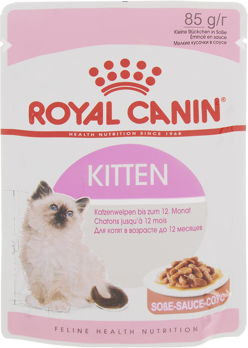 Консервы Royal Canin Kitten Instinctive, для котят, мелкие кусочки в соусе, 85 г17521 Консервы Royal Canin Kitten Instinctive, для котят, мелкие кусочки в соусе, 85 г17521Консервы Royal Canin Kitten Instinctive - полнорационный влажный корм для котят с 4 до 12 месяцев. Котенок во 2-й фазе роста продолжает расти, только рост происходит не так активно, как в 1-й фазе, поэтому: - Он предпочитает специальную формулу Macro Nutritional Profile. - Укрепляется костная ткань котенка. Потребность котенка в энергии остается высокой, хотя и несколько меньшей, чем у котят 1-й фазы роста. - У котят прорезаются постоянные зубы. - Котенок 2-й фазы роста уже обладает собственной иммунной системой, однако его естественные защитные силы пока остаются уязвимыми. Пищевое предпочтение котят. Корм Kitten Instinctive имеет тщательно сбалансированную рецептуру, соответствующую оптимальной формуле Macro Nutritional Profile, инстинктивно предпочитаемой котятами во 2-й фазе роста. Легкое пережевывание. Размер и текстура кусочков корма идеально адаптированы для челюстей котенка. Естественная защита. Корм...