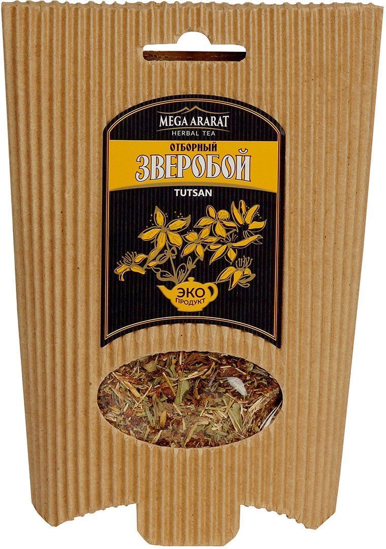 Mega Ararat Зверобой трава травяной чай листовой, 50 г4850005720146 Mega Ararat Зверобой трава травяной чай листовой, 50 г4850005720146Mega Ararat Зверобой трава - натуральный продукт из высокогорных, экологически чистых регионов Армении ручной сборки и традиционной сушки без химических добавок. Некрепкий чай из зверобоя является хорошей профилактической мерой при расстройствах желудка. Отвар зверобоя обладает антисептическими и вяжущими свойствами. Его можно применять при воспалении дыхательных путей, стоматите, колите и различных кишечных заболеваниях, а также позволительно для лечения головной боли и для улучшения процессов обмена веществ.