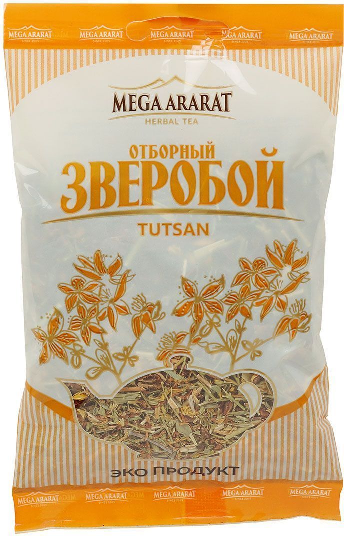 Mega Ararat Зверобой трава травяной чай листовой, 40 г4850005720214 Mega Ararat Зверобой трава травяной чай листовой, 40 г4850005720214Mega Ararat Зверобой трава - натуральный продукт из высокогорных, экологически чистых регионов Армении ручной сборки и традиционной сушки без химических добавок. Некрепкий чай из зверобоя является хорошей профилактической мерой при расстройствах желудка. Отвар зверобоя обладает антисептическими и вяжущими свойствами. Его можно применять при воспалении дыхательных путей, стоматите, колите и различных кишечных заболеваниях, а также позволительно для лечения головной боли и для улучшения процессов обмена веществ.