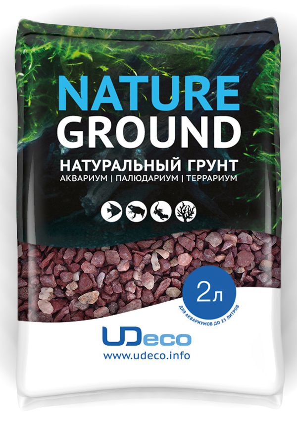 Грунт для аквариума UDeco Красный гравий, натуральный, 4-6 мм, 2 лUDC420452 Грунт для аквариума UDeco Красный гравий, натуральный, 4-6 мм, 2 лUDC420452Натуральный грунт UDeco Красный гравий предназначен специально для оформления аквариумов, палюдариумов и террариумов. Изделие готово к применению. Грунт UDeco порадует начинающих любителей природы и самых придирчивых дизайнеров, стремящихся к созданию нового, оригинального. Такая декорация придутся по вкусу и обитателям аквариумов и террариумов, которые ещё больше приблизятся к природной среде обитания. Необходимое количество грунта рассчитывается по формуле: длина аквариума х ширина аквариума х толщина слоя грунта. Предназначен для аквариумов от 25 литров. Фракция: 4-6 мм. Объем: 2 л.