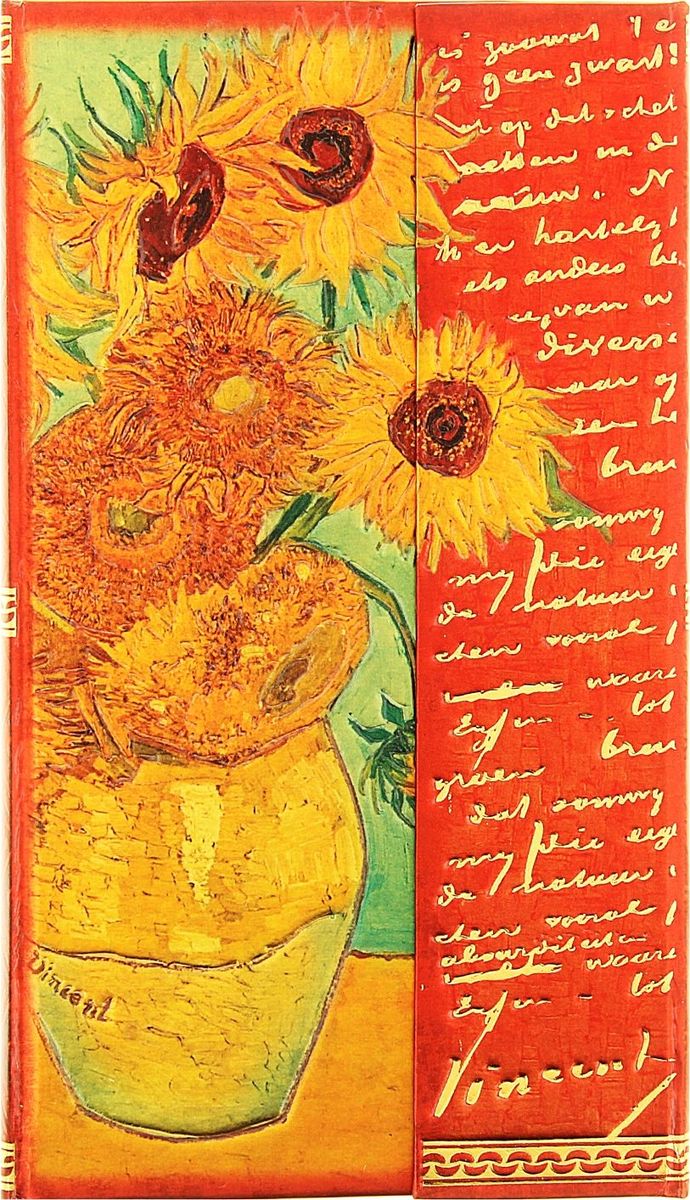 Записная книжка Подсолнухи Ван Гог 96 листов127338 Записная книжка Подсолнухи Ван Гог 96 листов127338Записная книжка с магнитным клапаном Подсолнухи. Ван Гог, 96 листов, А6 прекрасно подойдёт для записи повседневных дел, важных событий и своих мыслей. Преимущества: удобный формат А6 ляссе магнитный клапан оригинальный разлинованный внутренний блок индивидуальный дизайн, тиснение фольгой 96 листов. Стройте планы, записывайте мудрые мысли, сохраняйте важную информацию. Хорошая записная книжка — половина успеха!