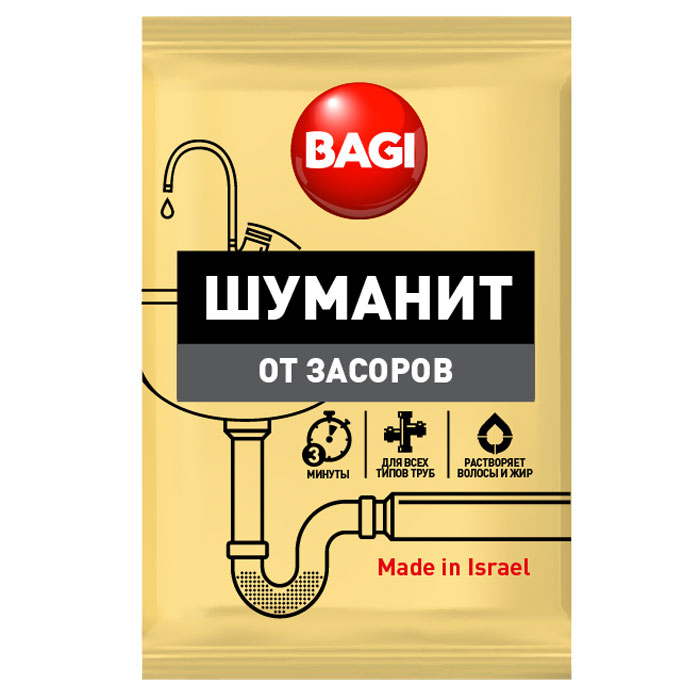 Средство для ванной и туалета Bagi Шуманит, от засоров, 70 гBG-H-208900-0 Средство для ванной и туалета Bagi Шуманит, от засоров, 70 гBG-H-208900-0Bagi Шуманит от засоров, 70 г