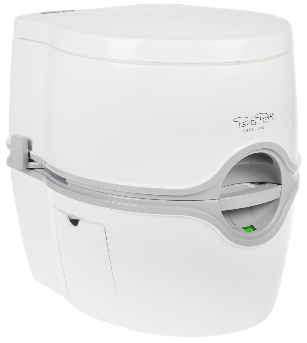 Биотуалет Thetford Porta Potti Excellence Electric, цвет: белыйEXC+ (92320) Биотуалет Thetford Porta Potti Excellence Electric, цвет: белыйEXC+ (92320)Портативный биотуалет Thetford Porta Potti Excellence Electric не требует подсоединения к системе канализации и водоснабжения. Он отлично подойдет для использования на даче. Корпус изделия выполнен из высококачественного пластика и имеет небольшой вес. Thetford Porta Potti Excellence Electric состоит из двух секций. Верхняя часть сочетает в себе смывной бачок и унитаз со съемным сидением и крышкой. Нижняя часть является бачком для отходов. На задней части имеется рычаг, при помощи которого можно рассоединить 2 части. Биотуалет оснащен встроенным держателем для туалетной бумаги. Система смыва электрическая. В комплект входят специальные жидкости для биотуалета, предотвращающие появление неприятного запаха и поддерживающие чистоту в нижнем бачке биотуалета. Система смывания: электрическая. Индикатор уровня сточного резервуара. Индикатор уровня сточной воды. Емкость сточного резервуара: 21 л. Емкость резервуара сточной воды: 15...