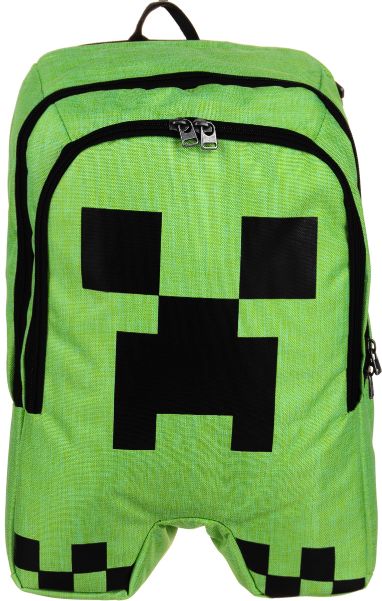 Рюкзак Minecraft Creeper Backpack, цвет: зеленый, черный. N00371N00371 Рюкзак Minecraft Creeper Backpack, цвет: зеленый, черный. N00371N00371Рюкзак Minecraft Creeper Backpack представляет собой детский рюкзачок с двумя отделениями. Большое можно использовать для ноутбука, в маленьком есть пять кармашков для мелочей и два крепления для пишущий принадлежностей. Рюкзак снабжен мягкими регулируемыми по длине лямками и ручкой для переноски. Изделие предназначено для детей старше 8-ми лет.