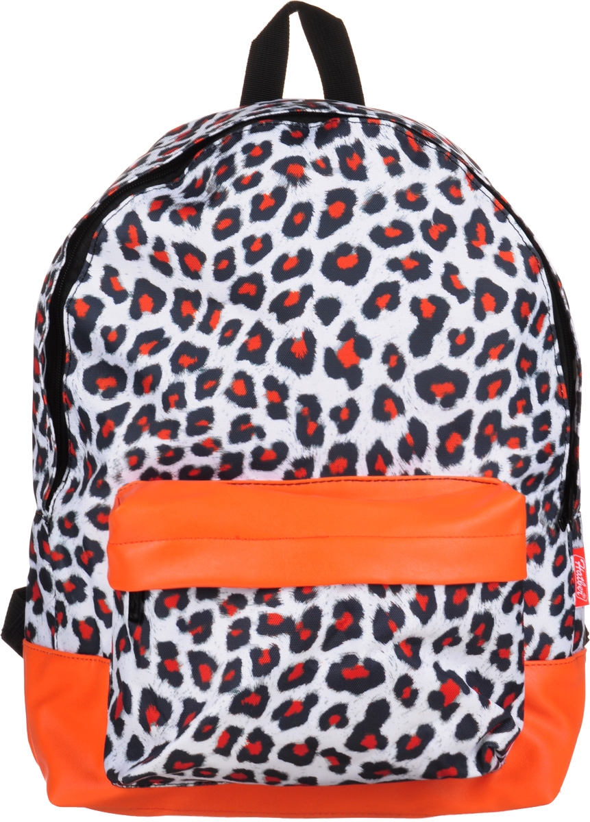 Hatber Рюкзак Basic Leopard StyleNRk_19052 Hatber Рюкзак Basic Leopard StyleNRk_19052Рюкзак Hatber Basic Leopard Style - это современный молодежный рюкзак, отличающийся легкостью и вместительностью. Изделие выполнено из полиэстера и оформлено леопардовым принтом. Рюкзак имеет одно основное отделение на застежке-молнии. Внутри расположен карман для тетрадей. На лицевой стороне рюкзака размещен накладной карман на молнии. Текстильная ручка обеспечивает возможность переноски рюкзака в одной руке. Уплотненные спинка и лямки гарантируют комфорт при любых обстоятельствах. Дно рюкзака также уплотнено.