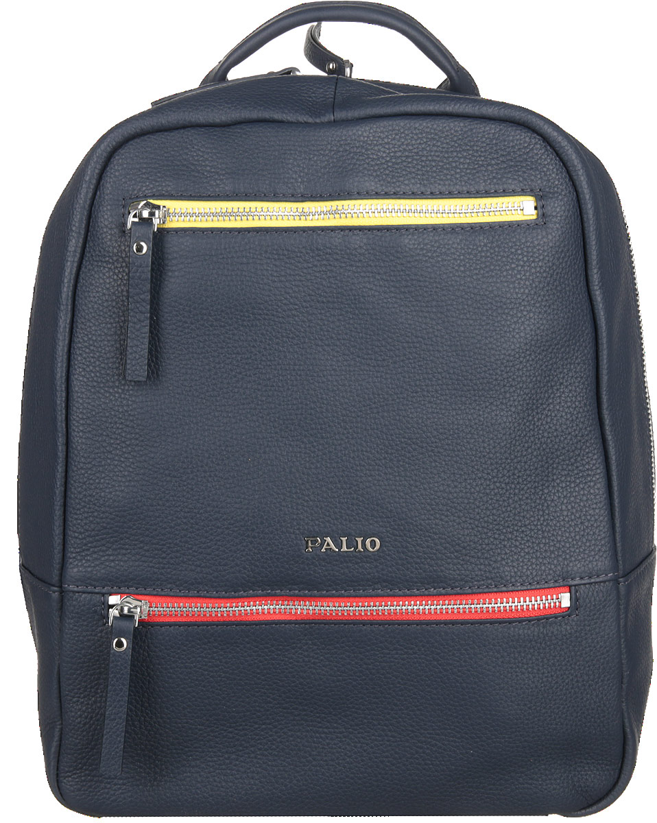 Рюкзак женский Palio, цвет: синий. 14388AR-81914388AR-819 blue Рюкзак женский Palio, цвет: синий. 14388AR-81914388AR-819 blueСтильный рюкзак Palio выполнен из натуральной кожи, оформлен металлической фурнитурой. Изделие содержит одно отделение, которое закрывается на молнию. Внутри расположены два накладных кармашка для мелочей и врезной карман на молнии. Снаружи, на задней стороне рюкзака расположен врезной карман на застежке-молнии. Лицевая сторона дополнена двумя врезными карманами на молниях. Рюкзак оснащен петлей для подвешивания и двумя практичными лямками, длина которых регулируется при помощи пряжки. Оригинальный аксессуар позволит вам завершить образ и быть неотразимой.