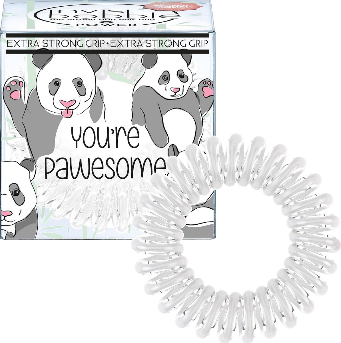 Invisibobble Резинка-браслет для волос ORIGINAL You’re Pawesome!3077 Invisibobble Резинка-браслет для волос ORIGINAL You’re Pawesome!3077Резинки-браслеты invisibobble ORIGINAL You’re Pawesome! молочного цвета из лимитированной тематической коллекции invisibobble Circus. Эксклюзивная упаковка с изображением Милашки-панды подарит яркое фестивальное настроение! Резинки invisibobble подходят для всех типов волос, надежно фиксируют прическу, не оставляют заломы и не вызывают головную боль благодаря неравномерному распределению давления на волосы. Кроме того, они не намокают и не вызывают аллергию при контакте с кожей, поскольку изготовлены из искусственной смолы.