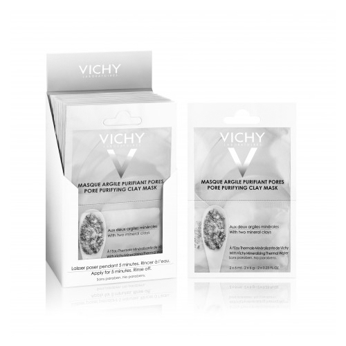 VICHY Очищающая поры маска саше 2х6млM9116100 VICHY Очищающая поры маска саше 2х6млM9116100Минеральная маска с глиной глубоко очищает поры и оказывает выраженный детокс эффект. Каолин и бентонит (два типа белой глины) вытягивают загрязнения из пор, глубоко очищая кожу. Аллантоин и алоэ вера смягчают и предотвращают пересыхание кожи. Восстанавливает минеральный баланс кожи.