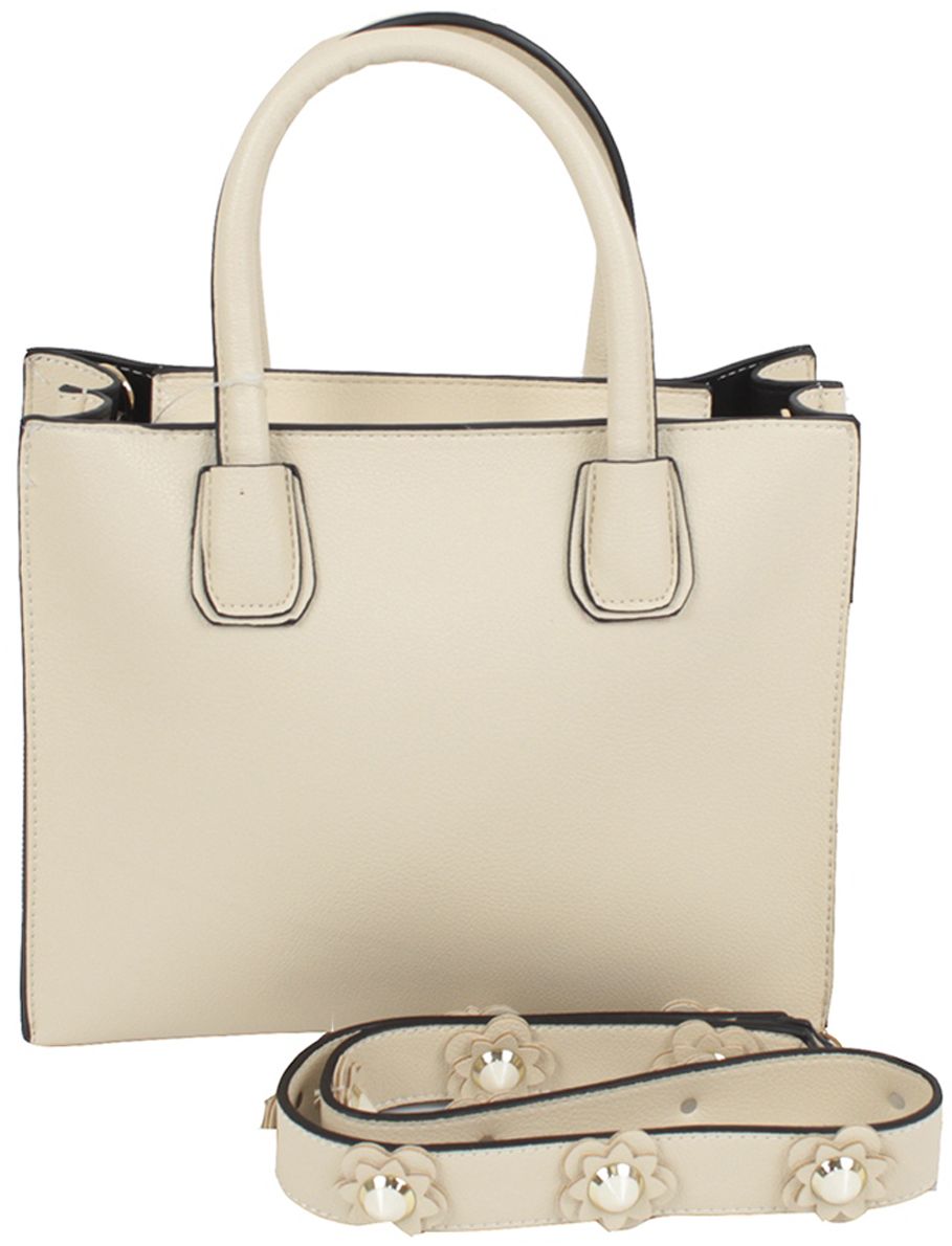 Сумка женская Flioraj, цвет: бежевый. 81008100 beige Сумка женская Flioraj, цвет: бежевый. 81008100 beigeЗакрывается на молнию. Внутри два отделения, один карман на молнии. В комплекте длинный ремень. Высота ручек 12 см.