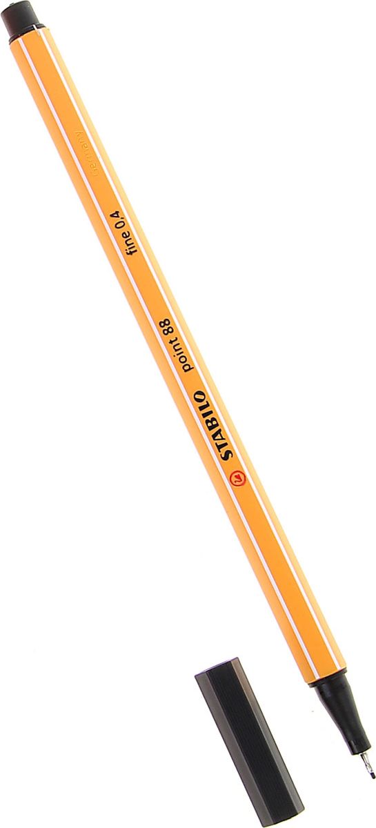 Stabilo Ручка капиллярная Point 88 черная1060353 Stabilo Ручка капиллярная Point 88 черная1060353Капиллярная ручка STABILO point 88 идеально подходит для легкого и мягкого письма, черчения, рисования и раскрашивания. Металлический фиксатор наконечника дает возможность работать с линейками и трафаретами. Высокое качество и большой запас чернил существенно увеличивают срок службы ручки. Чернила на водной основе. Цвет колпачка соответствует цвету пасты. Толщина линии 0,4 мм.
