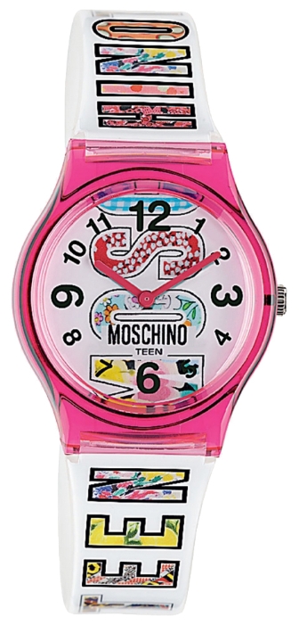 Наручные часы для девочки Moschino, цвет: белый, розовый. MW0316MW0316 Наручные часы для девочки Moschino, цвет: белый, розовый. MW0316MW0316Наручные часы Moschino, кварцевые, корпус из пластика