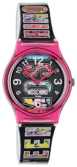 Наручные часы для девочки Moschino, цвет: черный, розовый. MW0317MW0317 Наручные часы для девочки Moschino, цвет: черный, розовый. MW0317MW0317Наручные часы Moschino, кварцевые, корпус из пластика