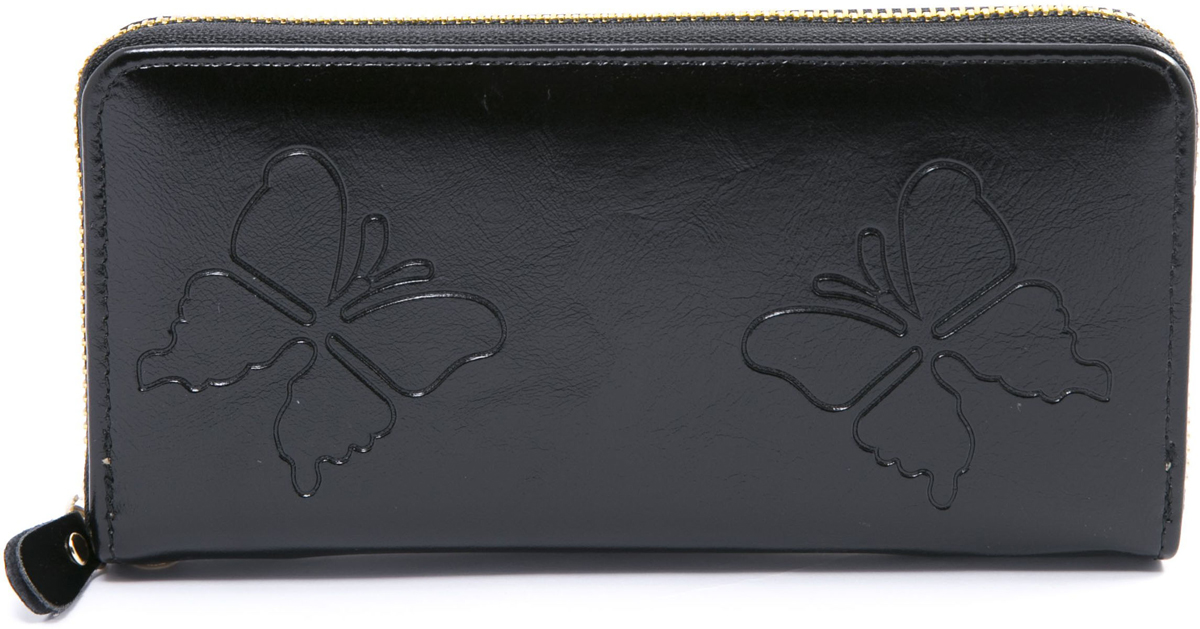 Кошелек женский Mitya Veselkov, цвет: черный. K4-BUTTERFLY-BLACKK4-BUTTERFLY-BLACK Кошелек женский Mitya Veselkov, цвет: черный. K4-BUTTERFLY-BLACKK4-BUTTERFLY-BLACKКошелек женский Mitya Veselkov изготовлен из искусственной кожи с тиснением в виде бабочек. Модель закрывается на молнию. Внутри содержатся 3 отделения для купюр, карманы для карточек и карман на молнии для мелочи.