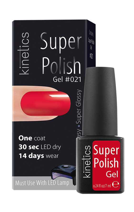 Kinetics Однофазный гель-лак Super Polish, 7 мл, тон 021KGSP021 Kinetics Однофазный гель-лак Super Polish, 7 мл, тон 021KGSP021Однофазный гель-лак работает быстрее, чем любой лак или гель-лак. Вся процедура нанесения с сушкой - около 10 мин. Не требует базового и верхнего покрытия. Наносится как обычный лак для ногтей - в один простой шаг. Полимеризуется 30 секунд в LED-лампе или 2 минуты в UV-лампе. Ногти выглядят натурально и без лишнего объема. Экономит время и бюджет. Достаточно 10 минут для создания маникюра с Super Polish стойкостью до 14 дней! Идеальное снятие, не повреждает ногти.