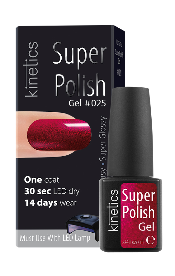 Kinetics Однофазный гель-лак Super Polish, 7 мл, тон 025KGSP025 Kinetics Однофазный гель-лак Super Polish, 7 мл, тон 025KGSP025Однофазный гель-лак работает быстрее, чем любой лак или гель-лак. Вся процедура нанесения с сушкой - около 10 мин. Не требует базового и верхнего покрытия. Наносится как обычный лак для ногтей - в один простой шаг. Полимеризуется 30 секунд в LED-лампе или 2 минуты в UV-лампе. Ногти выглядят натурально и без лишнего объема. Экономит время и бюджет. Достаточно 10 минут для создания маникюра с Super Polish стойкостью до 14 дней! Идеальное снятие, не повреждает ногти.