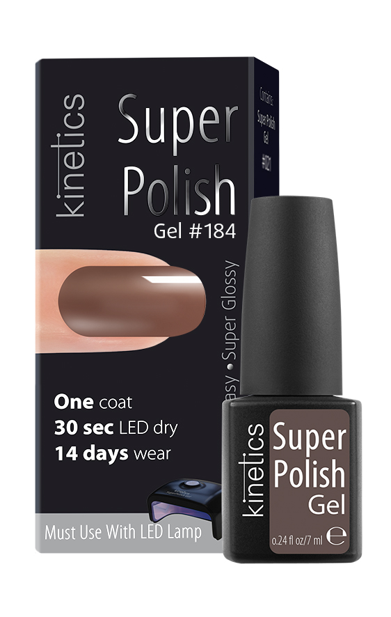 Kinetics Однофазный гель-лак Super Polish, 7 мл, тон 184KGSP184 Kinetics Однофазный гель-лак Super Polish, 7 мл, тон 184KGSP184Однофазный гель-лак работает быстрее, чем любой лак или гель-лак. Вся процедура нанесения с сушкой - около 10 мин. Не требует базового и верхнего покрытия. Наносится как обычный лак для ногтей - в один простой шаг. Полимеризуется 30 секунд в LED-лампе или 2 минуты в UV-лампе. Ногти выглядят натурально и без лишнего объема. Экономит время и бюджет. Достаточно 10 минут для создания маникюра с Super Polish стойкостью до 14 дней! Идеальное снятие, не повреждает ногти.