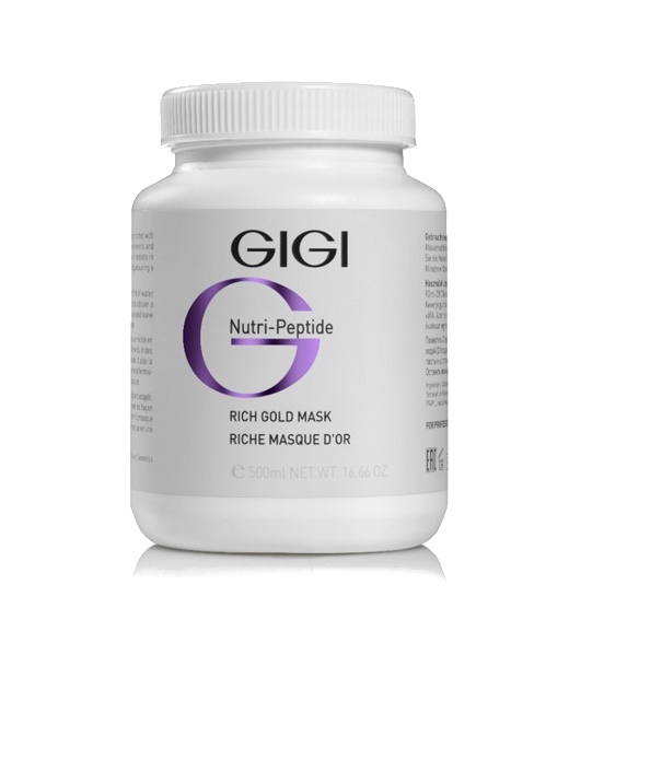 GIGI Пептидная золотая маска Nutri-Peptide Rich Gold Mask, 500 млgi11538 GIGI Пептидная золотая маска Nutri-Peptide Rich Gold Mask, 500 млgi11538Маска содержащая морские водоросли, 100% жемчужный порошок, обогащена протеинами, минералами и аминокислотами, обеспечивающие блеск и сияние. Повышает уровень влажности и предотвращает сухость кожи, способствует лифтингу, оставляя кожу после воздействия мягкой и эластичной на длительное время. Придает коже здоровый и сияющий вид.