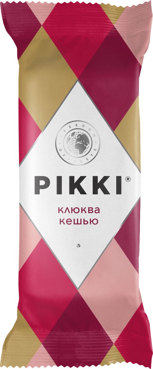 Pikki Клюква-Кешью батончик орехово-фруктовый мягкий, 35 гУТ040810406 Pikki Клюква-Кешью батончик орехово-фруктовый мягкий, 35 гУТ040810406Полезные снеки из орехов, злаков и сухофруктов для быстрого перекуса.