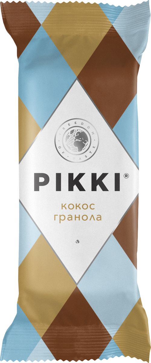 Pikki Кокос-Гранола батончик орехово-фруктовый, 35 гУТ040810407 Pikki Кокос-Гранола батончик орехово-фруктовый, 35 гУТ040810407Полезные снеки из орехов, злаков и сухофруктов для быстрого перекуса.