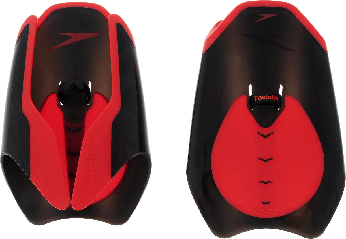 Лопатки для гребли Speedo Fastskin Hand Paddle, цвет: черный, красный10868B441 Лопатки для гребли Speedo Fastskin Hand Paddle, цвет: черный, красный10868B441Fastskin Hand Paddle создают сопротивление воды принуждая руки, плечи и спину больше работать, идти быстрее и улучшая мышечный тонус и технику гребка.