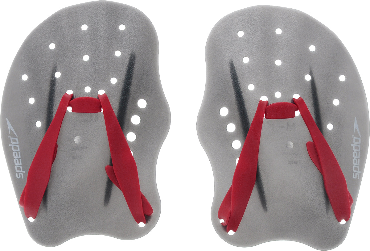 Лопатки для гребли Speedo Tech Paddle Au, цвет: серый. Размер M733120006 Лопатки для гребли Speedo Tech Paddle Au, цвет: серый. Размер M733120006Лопатки для плавания - спроектированы для формирования правильного положения рук в воде, движения подъема руки и совершенствования техники плавания. Гидродинамическая конструкция разработана для оптимального контакта с водой. Отверстия в лопатках улучшают чувствительность потока воды.