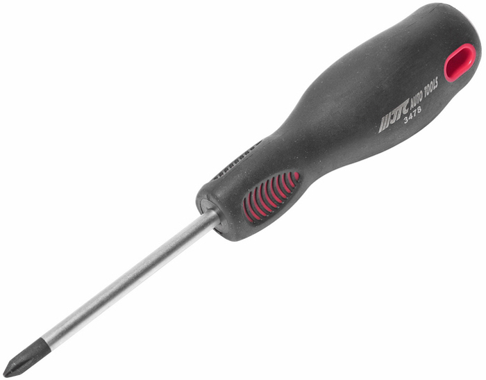 JTC Отвертка PHILIPS силовая. JTC-3478JTC-3478 JTC Отвертка PHILIPS силовая. JTC-3478JTC-3478Отвертка силовая PHILIPS JTC Описание Инструмент изготовлен из стали марки SVCM. Все отвертки имеют стержень с покрытием сатин-хром и оксидированный наконечник. Рукоятка изготовлена из двухкомпонентного материала (PP+TPV) и характеризуется стойкостью к маслам, бензину и другим химическим веществам. Размер: PH1x75 мм. Цвет: красный. Габаритные размеры: 175/35/35 мм. (Д/Ш/В) Вес: 68 г.