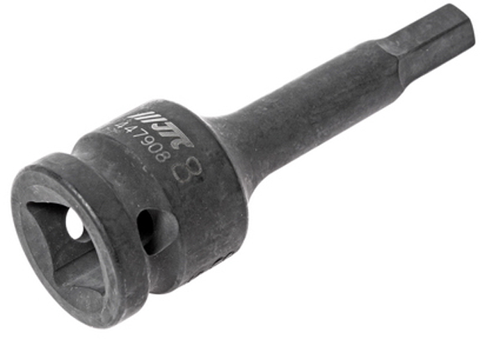 JTC Головка торцевая ударная HEX 1/2 х H8, длина 78 мм. JTC-447908JTC-447908 JTC Головка торцевая ударная HEX 1/2 х H8, длина 78 мм. JTC-447908JTC-447908Головка торцевая HEX ударная JTC Описание Материал: SNCM 8660. Размер: HEX 1/2хH8. Общая длина: 78 мм. Габаритные размеры: 78/25/25 мм. (Д/Ш/В) Вес: 94 г.