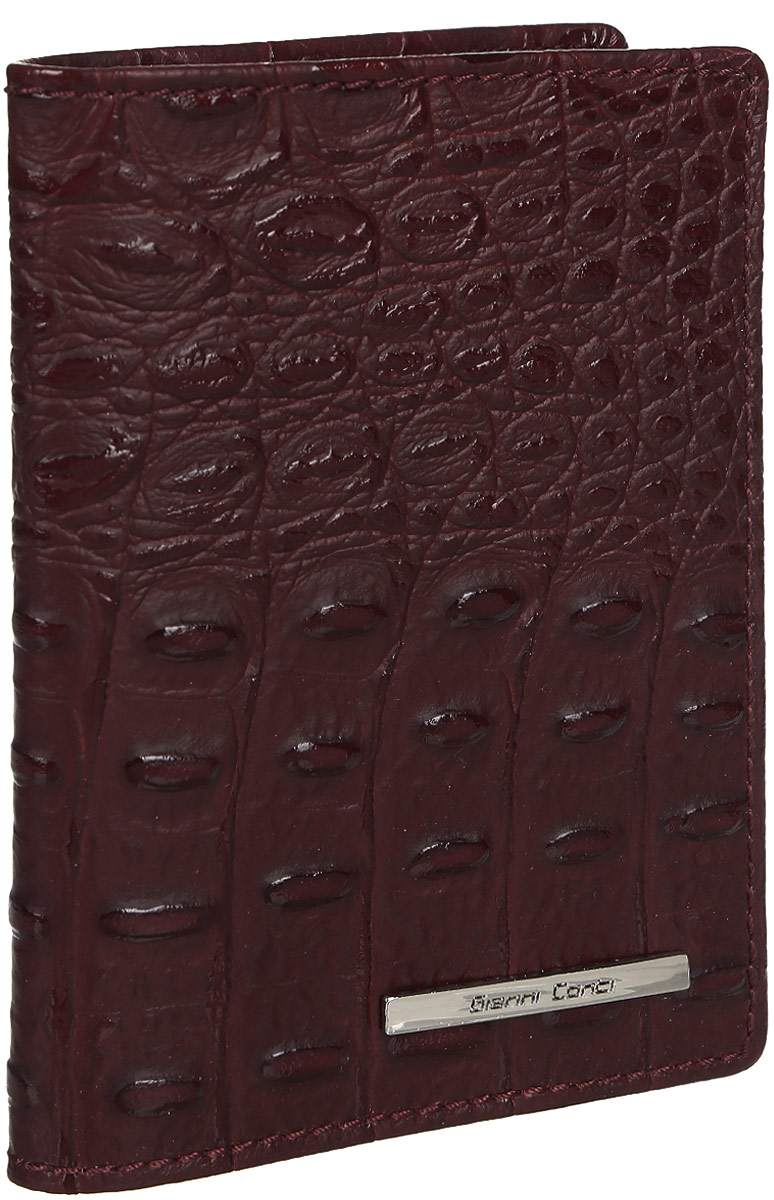 Обложка для паспорта Gianni Conti, цвет: вишневый. 19374551937455 ruby/red Обложка для паспорта Gianni Conti, цвет: вишневый. 19374551937455 ruby/redСтильная обложка Gianni Conti выполнена из натуральной кожи с фактурным тиснением под крокодила и оформлена металлической пластинкой с надписью в виде логотипа бренда. На внутреннем развороте справа расположено шесть кармашков для пластиковых карт и визиток. Ширина левого разворота 3 см, правого 7 см. Оба разворота изготовлены из натуральной кожи. Такая обложка не только поможет сохранить внешний вид ваших документов и защитит их от повреждений, но и станет ярким аксессуаром, который подчеркнет ваш образ. Обложка упакована в подарочную картонную коробку желтого цвета с логотипом фирмы.