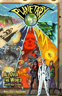 Planetary Vol. 1: All Over the World and Other Stories - Warren Ellis12296407This first collection stars a team of super- powered mystery archaeologists who have uncovered evidence of super-human activity that spans the centuries. The team includes the ancient and enigmatic Elijah Snow, hot-tempered Jakita Wagner, and the insane techno-expert Drummer, as they deal with a World War II supercomputer that can access other universes, a spectral spirit of vengeance, and more!