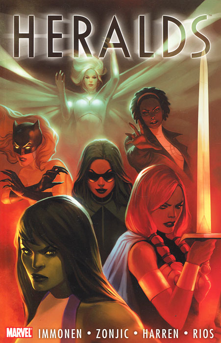 Heralds12296407 Heralds12296407Powerful forces are converging on Earth and the women of the Marvel U are at the center of it! Years ago, a herald of Galactus sacrificed her life for the universe. Little did anyone realize, a shred of that spirit lived on and now shes back for vengeance. The most powerful super heroines of the Marvel Universe must stop this threat before the Earth is destroyed. These mighty women will be put to the test as never before.