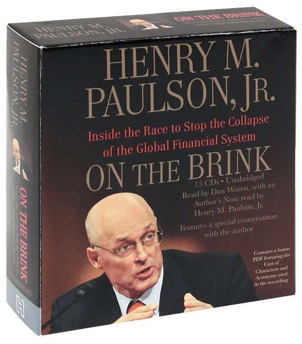 On the Brink: Inside the Race to Stop the Collapse of the Global Financial System (аудиокнига MP3 на 12 CD)12296407 On the Brink: Inside the Race to Stop the Collapse of the Global Financial System (аудиокнига MP3 на 12 CD)12296407When Hank Paulson, the former CEO of Goldman Sachs, was appointed in 2006 to become the nations next secretary of the Treasury, he knew that his move from Wall Street to Washington would be daunting and challenging. But Paulson had no idea that a year later, he would find himself at the very epicenter of the worlds most cataclysmic financial crisis since the Great Depression. Major institutions literally teetered at the edge of collapse. Panic ensnared international markets. Worst of all, the credit crisis spread to all parts of the U.S. economy and grew more ominous with each passing day. This was truly a once-in-a-lifetime economic nightmare. Events no one had thought possible were happening in quick succession, and people all over the globe were terrified that the continuing downward spiral would bring unprecedented chaos. All eyes turned to the United States Treasury secretary to avert the disaster. From the man who was in the very middle of this perfect economic...