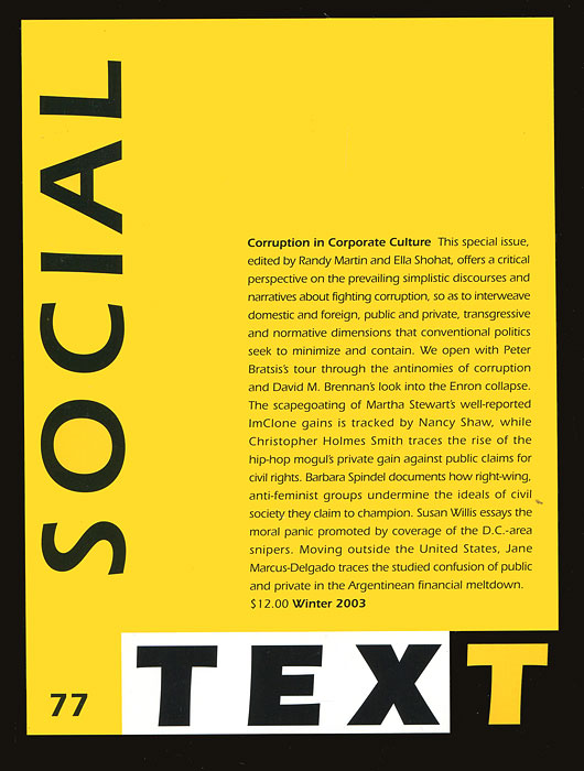 Social Text, 77