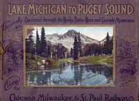 Lake Michigan To Puget SoundОС27728 Lake Michigan To Puget SoundОС27728Альбом на английском языке. Год издания не указан, предположительно 1910 год. Альбомный формат. Оригинальная обложка. Фотоиллюстрации в прекрасном состоянии. В настоящем издании представлены отдельные цветные фотоиллюстрации (наклеенные) наиболее живописных мест озера Мичиган, сделанные с фотографий известных фотографов.