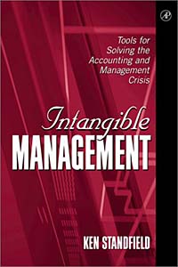 Intangible Management: Tools for Solving the Accounting and Management Crisis12296407 Intangible Management: Tools for Solving the Accounting and Management Crisis12296407For the recorded history of management, the world has managed value creation according to what can be seen, touched and proven. In todays knowledge-based economy, value creation is derived primarily from how well firms manage intangibles (knowledge, service, expectations, response time, innovation, change management, etc). The large capital outlays that signified the manufacturing economy are no longer required. In fact, such tangibles now explain less than 20% of the value of most publicly listed firms. For example, Time Warner has only 6.49% of its value attributable to tangibles. As such, for every $1 of true value, only $0.065 cents is being measured and managed by conventional management practices. For Oracle Corporation, tangibles account for only 4% of its value. For General Electric (worth over US$450 billion), tangibles account for less than 11% of its value. Intention, context, emotional intelligence, escalation, and sustainability are words that are generally absent...